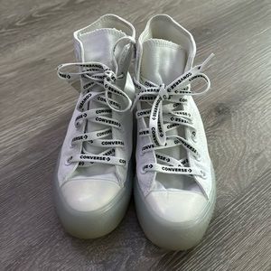 Converse White/Clear High Tops
